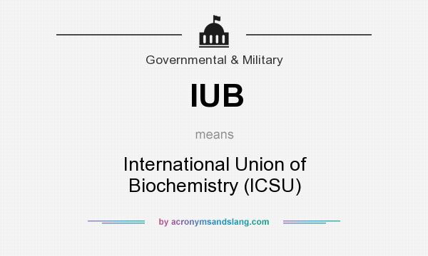 What does IUB mean? It stands for International Union of Biochemistry (ICSU)