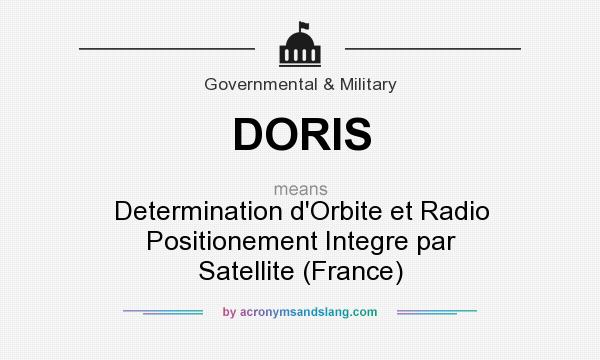 What does DORIS mean? It stands for Determination d`Orbite et Radio Positionement Integre par Satellite (France)