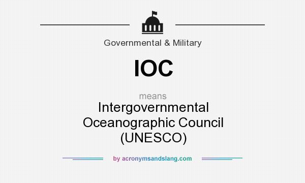 What does IOC mean? It stands for Intergovernmental Oceanographic Council (UNESCO)
