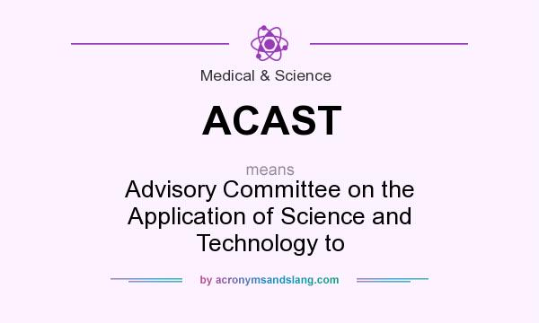 What does ACAST mean? It stands for Advisory Committee on the Application of Science and Technology to