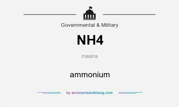 What does NH4 mean? It stands for ammonium