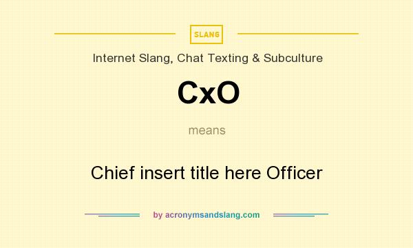 What does CxO mean? It stands for Chief insert title here Officer