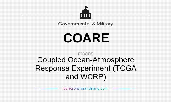What does COARE mean? It stands for Coupled Ocean-Atmosphere Response Experiment (TOGA and WCRP)