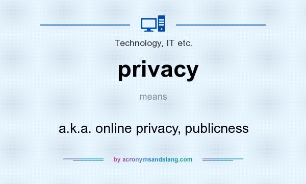 What does privacy mean? It stands for a.k.a. online privacy, publicness