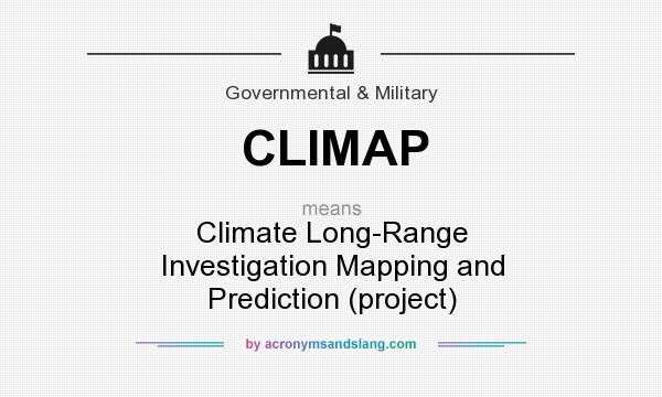 What does CLIMAP mean? It stands for Climate Long-Range Investigation Mapping and Prediction (project)