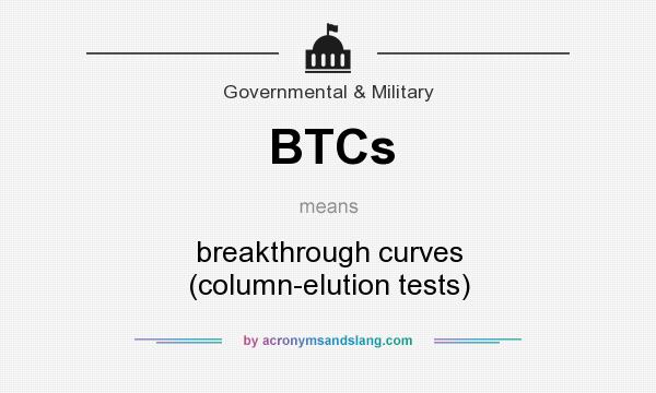 What does BTCs mean? It stands for breakthrough curves (column-elution tests)