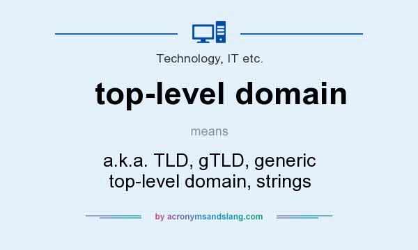 What does top-level domain mean? It stands for a.k.a. TLD, gTLD, generic top-level domain, strings