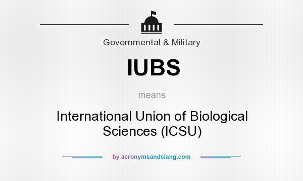 What does IUBS mean? It stands for International Union of Biological Sciences (ICSU)