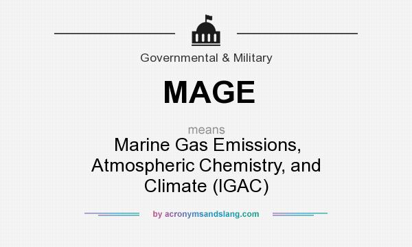 What does MAGE mean? It stands for Marine Gas Emissions, Atmospheric Chemistry, and Climate (IGAC)