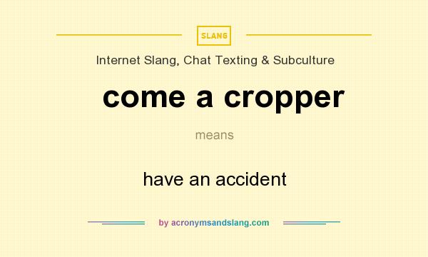 What does come a cropper mean? It stands for have an accident