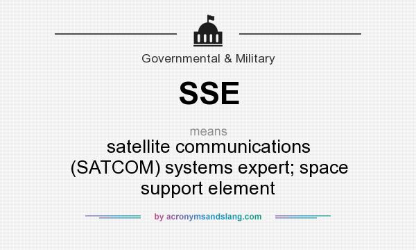 What does SSE mean? It stands for satellite communications (SATCOM) systems expert; space support element