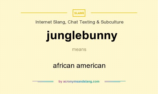 What does junglebunny mean? It stands for african american