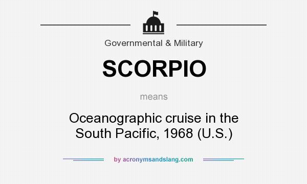 What does SCORPIO mean? It stands for Oceanographic cruise in the South Pacific, 1968 (U.S.)