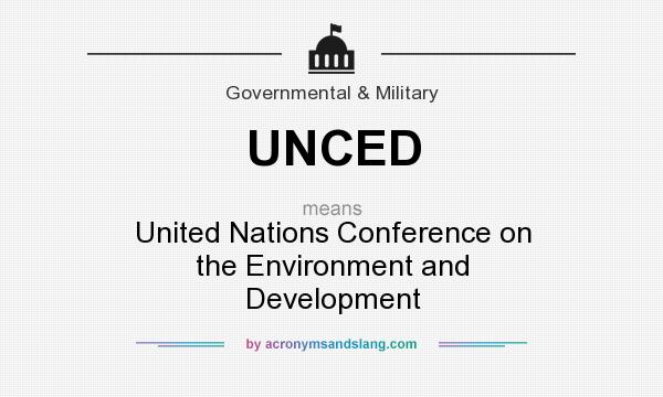 What does UNCED mean? It stands for United Nations Conference on the Environment and Development