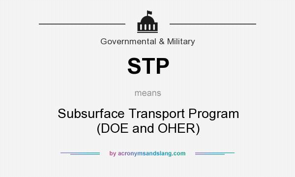 What does STP mean? It stands for Subsurface Transport Program (DOE and OHER)