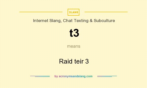 What does t3 mean? It stands for Raid teir 3