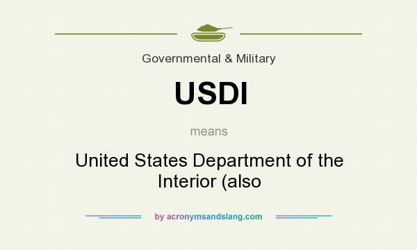What does USDI mean? It stands for United States Department of the Interior (also