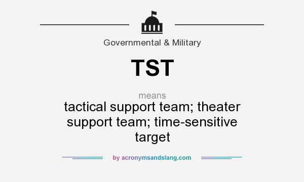 What does TST mean? It stands for tactical support team; theater support team; time-sensitive target