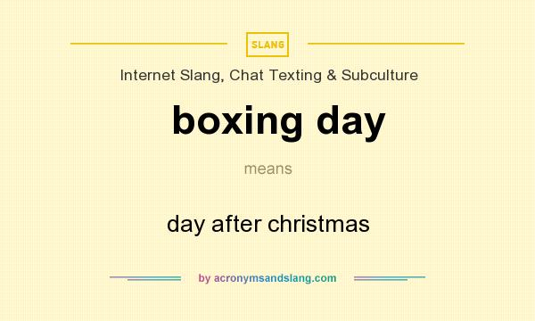 What does boxing day mean? It stands for day after christmas