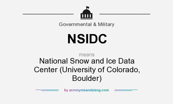 What does NSIDC mean? It stands for National Snow and Ice Data Center (University of Colorado, Boulder)