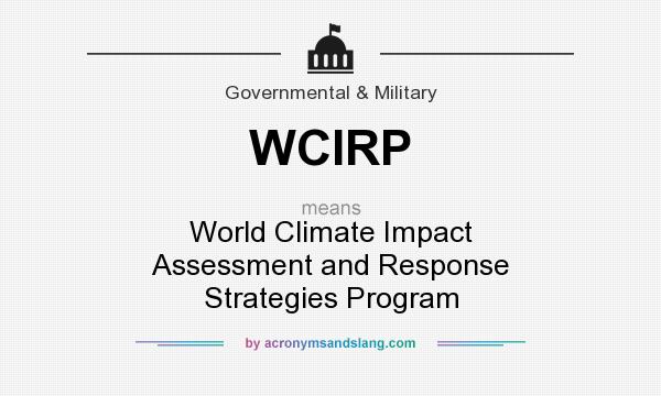 What does WCIRP mean? It stands for World Climate Impact Assessment and Response Strategies Program