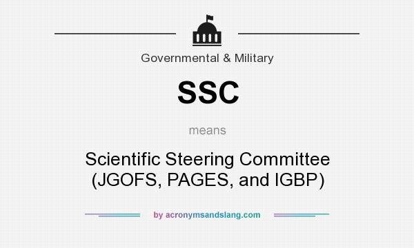 What does SSC mean? It stands for Scientific Steering Committee (JGOFS, PAGES, and IGBP)
