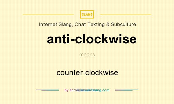 What does anti-clockwise mean? It stands for counter-clockwise