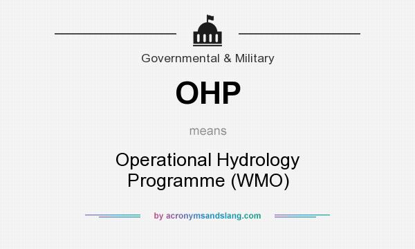 What does OHP mean? It stands for Operational Hydrology Programme (WMO)