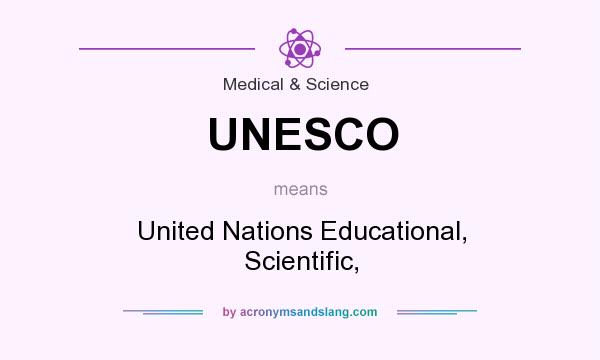 What does UNESCO mean? It stands for United Nations Educational, Scientific,