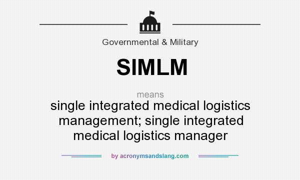 What does SIMLM mean? It stands for single integrated medical logistics management; single integrated medical logistics manager