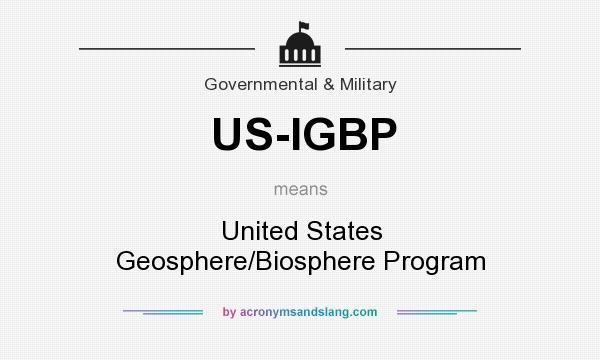 What does US-IGBP mean? It stands for United States Geosphere/Biosphere Program