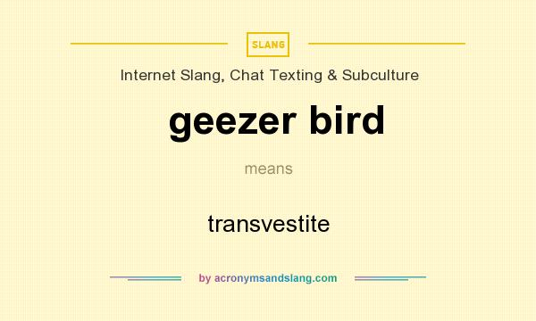 What does geezer bird mean? It stands for transvestite