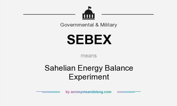 What does SEBEX mean? It stands for Sahelian Energy Balance Experiment