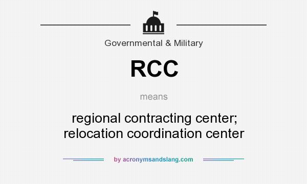 What does RCC mean? It stands for regional contracting center; relocation coordination center