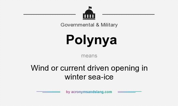 What does Polynya mean? It stands for Wind or current driven opening in winter sea-ice