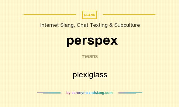 What does perspex mean? It stands for plexiglass