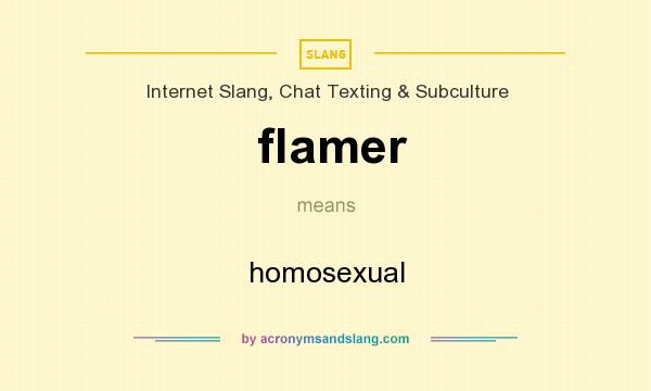 What does flamer mean? It stands for homosexual