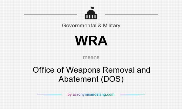 What does WRA mean? It stands for Office of Weapons Removal and Abatement (DOS)