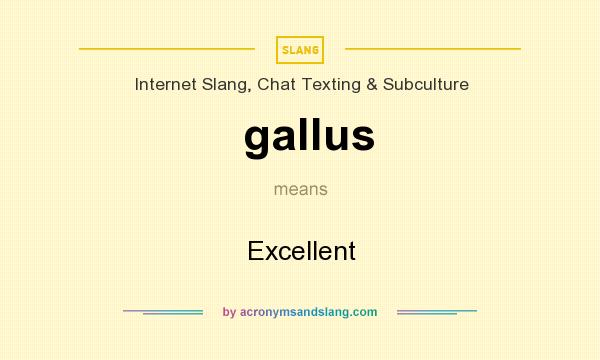 What does gallus mean? It stands for Excellent