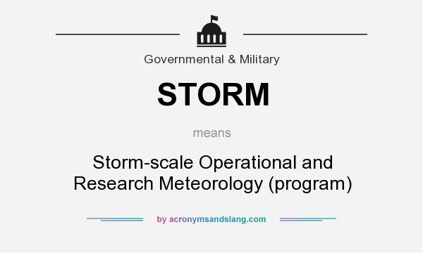 What does STORM mean? It stands for Storm-scale Operational and Research Meteorology (program)
