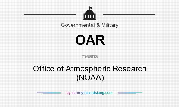 What does OAR mean? It stands for Office of Atmospheric Research (NOAA)