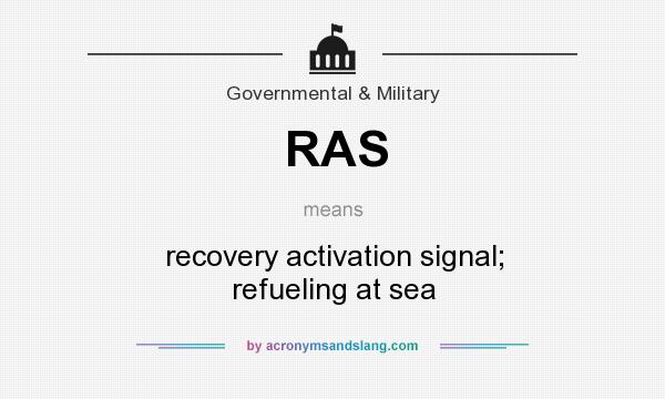 What does RAS mean? It stands for recovery activation signal; refueling at sea