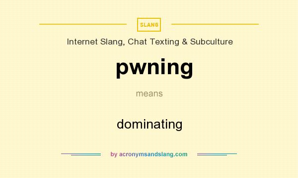 What does pwning mean? It stands for dominating