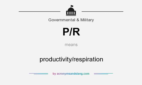 What does P/R mean? It stands for productivity/respiration