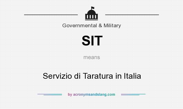 What does SIT mean? It stands for Servizio di Taratura in Italia