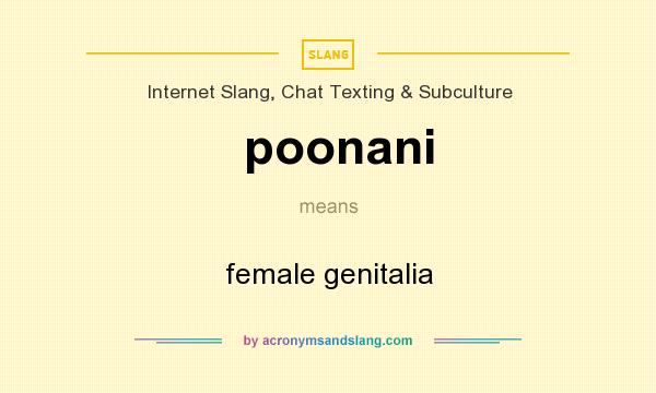 What does poonani mean? It stands for female genitalia