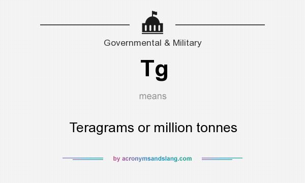 What does Tg mean? It stands for Teragrams or million tonnes
