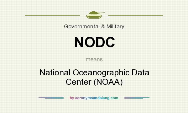 What does NODC mean? It stands for National Oceanographic Data Center (NOAA)