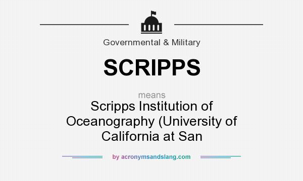 What does SCRIPPS mean? It stands for Scripps Institution of Oceanography (University of California at San