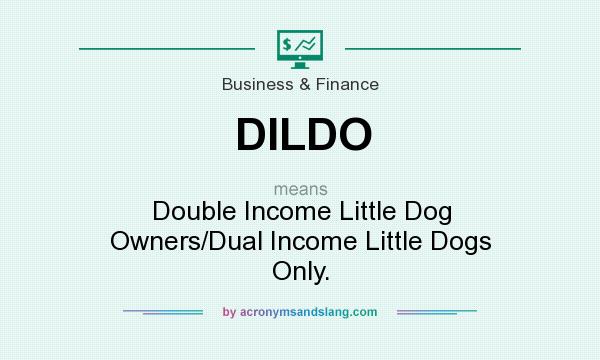 What does DILDO mean? It stands for Double Income Little Dog Owners/Dual Income Little Dogs Only.